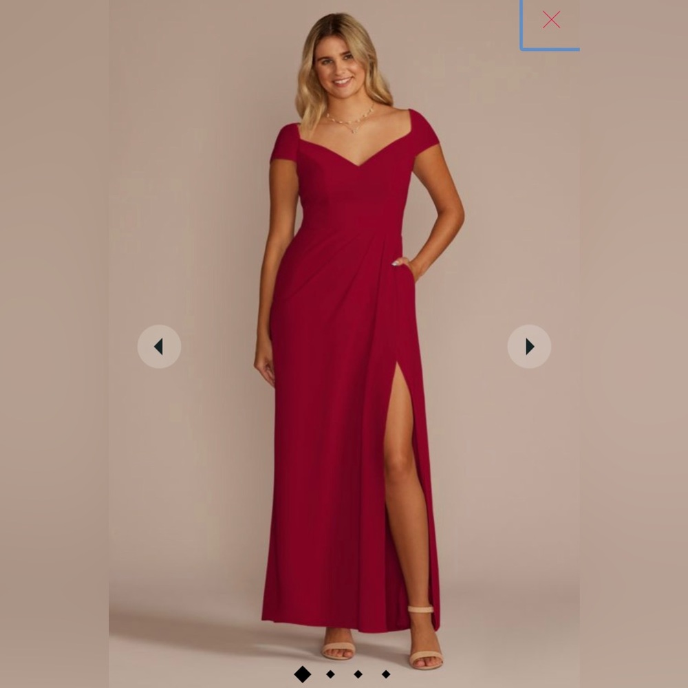 chiffon cap sleeve tie back bridesmaid dress David’s Bridal